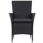 Juego de comedor de jardín 5 piezas ratán sintético negro