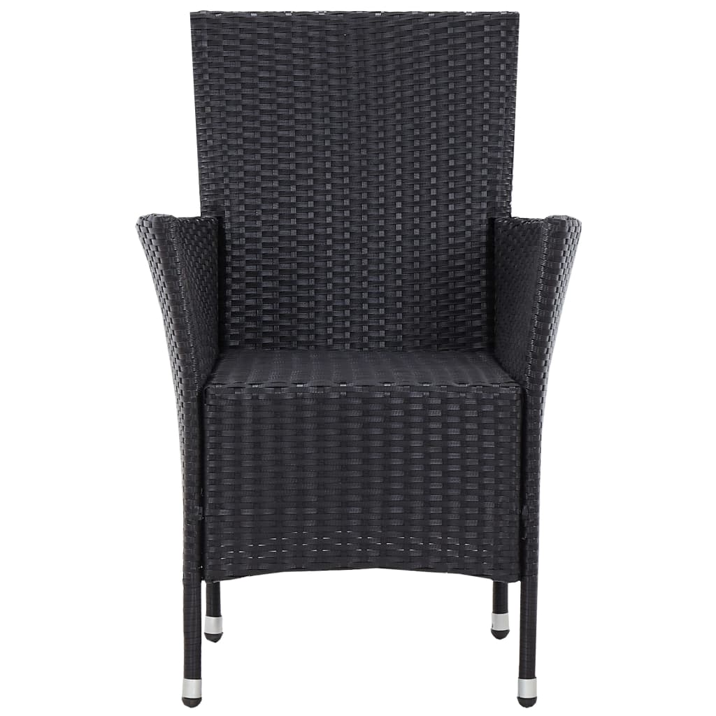 Juego de comedor de jardín 5 piezas ratán sintético negro