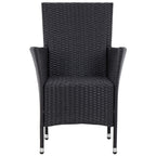 Juego de comedor de jardín 5 piezas ratán sintético negro