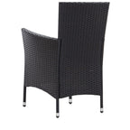 Juego de comedor de jardín 5 piezas ratán sintético negro
