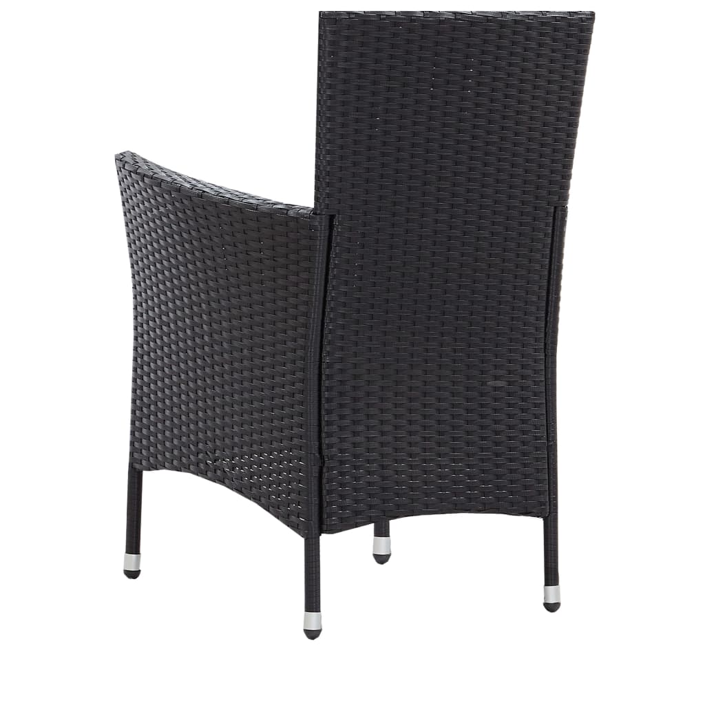 Juego de comedor de jardín 5 piezas ratán sintético negro