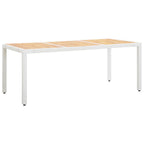 Conjunto de comedor de jardín 9 piezas ratán sintético blanco