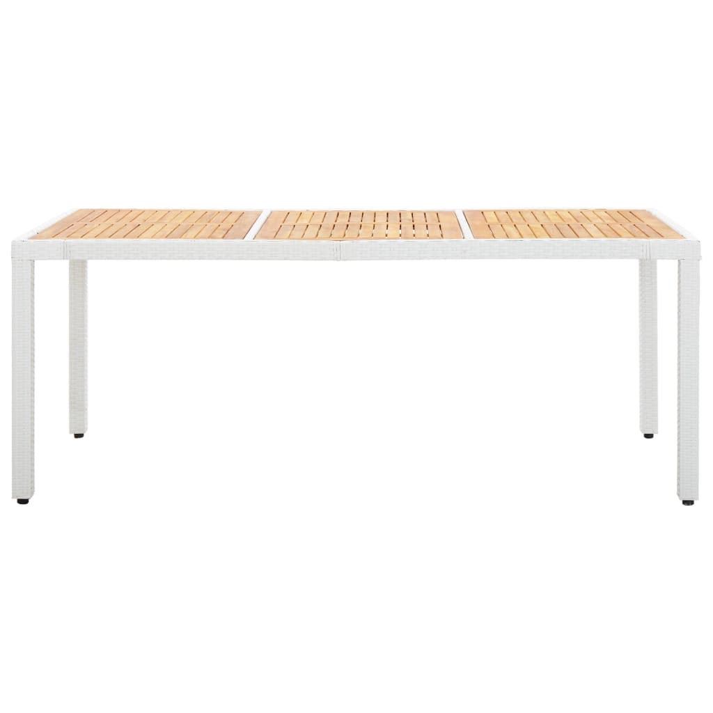 Conjunto de comedor de jardín 9 piezas ratán sintético blanco