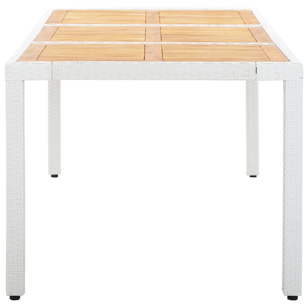 Conjunto de comedor de jardín 9 piezas ratán sintético blanco