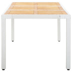 Conjunto de comedor de jardín 9 piezas ratán sintético blanco