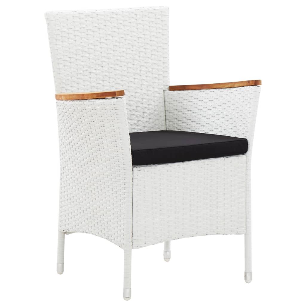 Conjunto de comedor de jardín 9 piezas ratán sintético blanco
