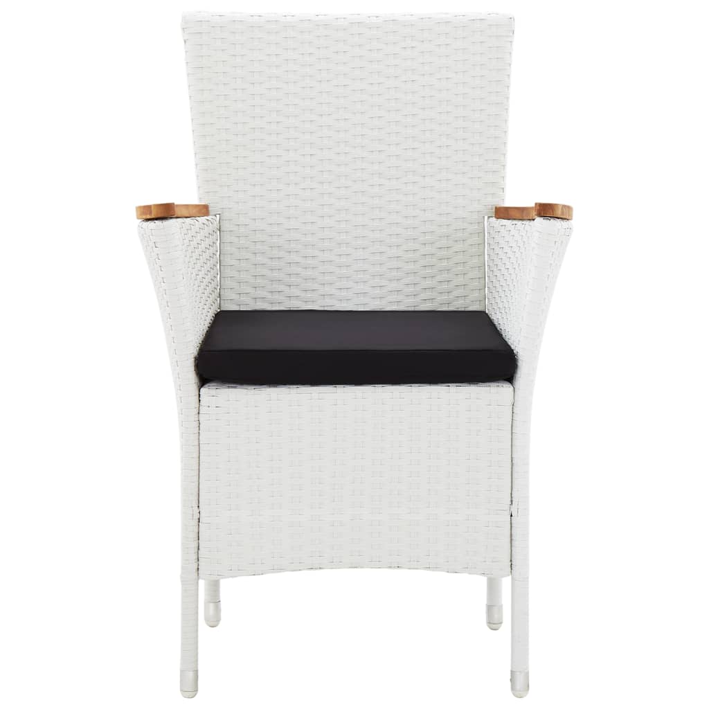 Conjunto de comedor de jardín 9 piezas ratán sintético blanco