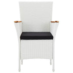 Conjunto de comedor de jardín 9 piezas ratán sintético blanco