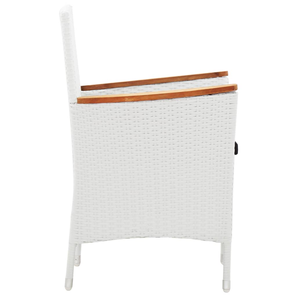 Conjunto de comedor de jardín 9 piezas ratán sintético blanco
