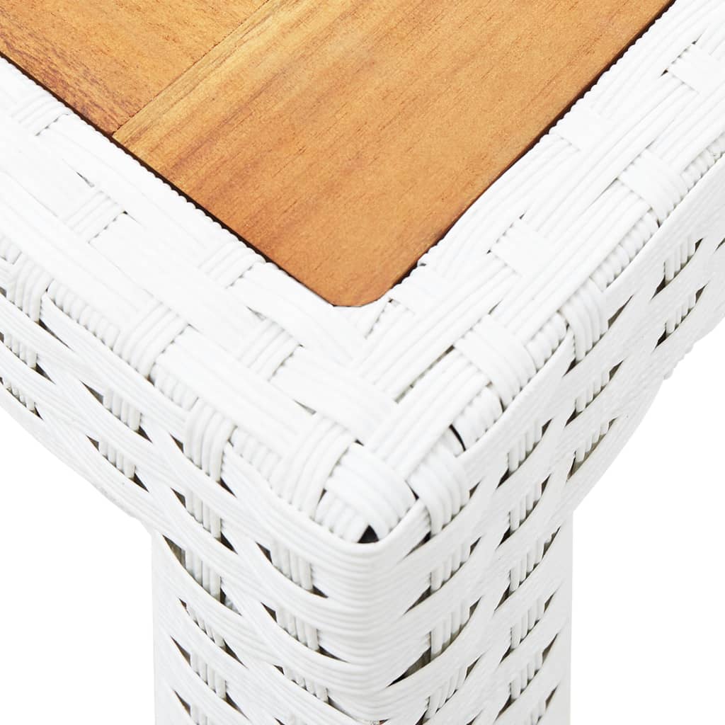 Conjunto de comedor de jardín 9 piezas ratán sintético blanco