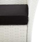 Conjunto de comedor de jardín 9 piezas ratán sintético blanco
