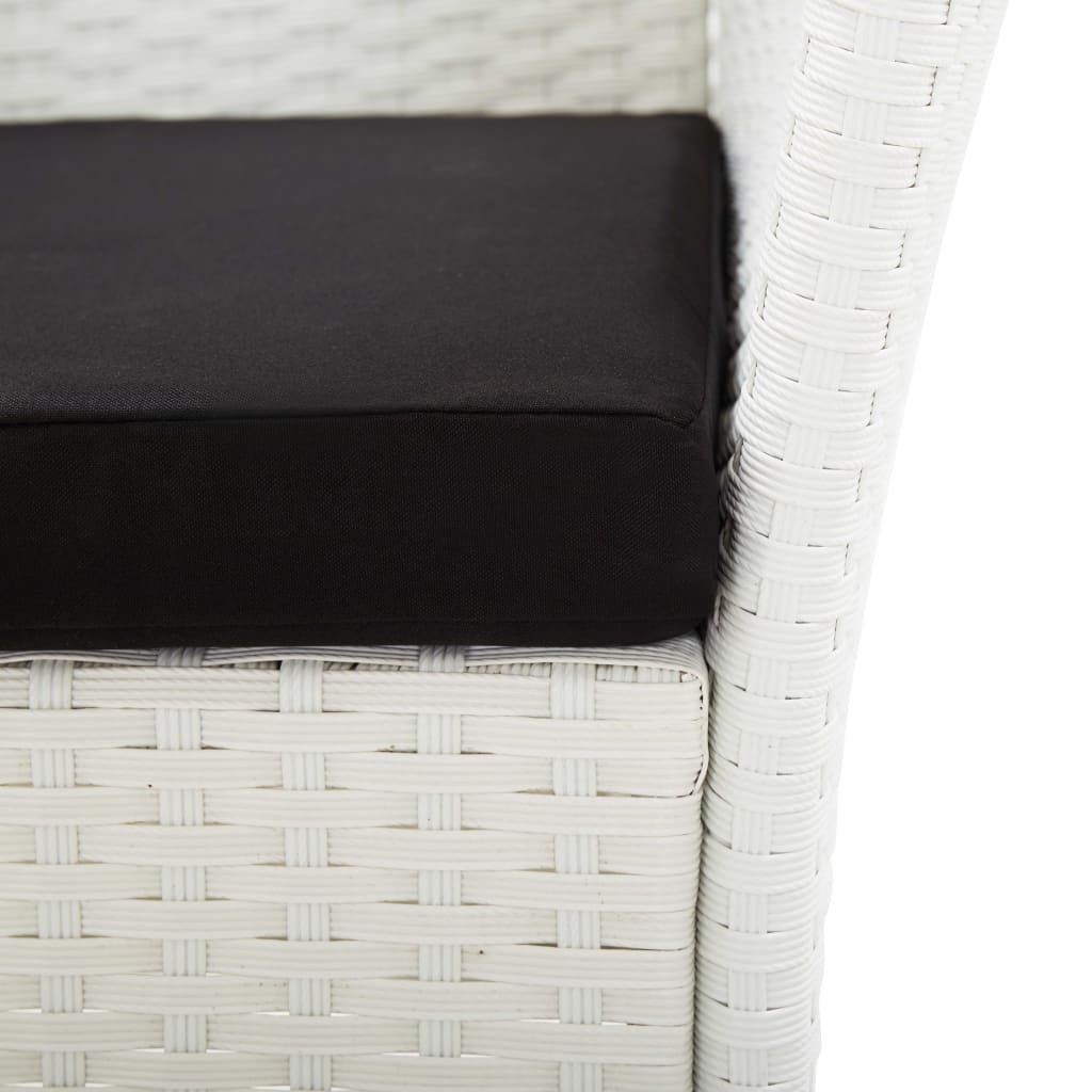 Conjunto de comedor de jardín 9 piezas ratán sintético blanco