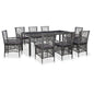 Conjunto de comedor de exterior 7 piezas ratán sintético negro