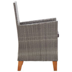 Set de comedor 5 pzas ratán sintético madera maciza acacia gris