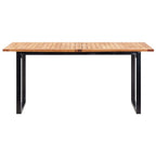 Set comedor jardín 7 pzas ratán sintético y madera acacia gris