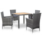 Set comedor de jardín 7 piezas y cojines ratán sintético negro