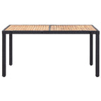 Set comedor de jardín 7 piezas y cojines ratán sintético negro