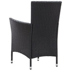 Set comedor de jardín 7 piezas y cojines ratán sintético negro