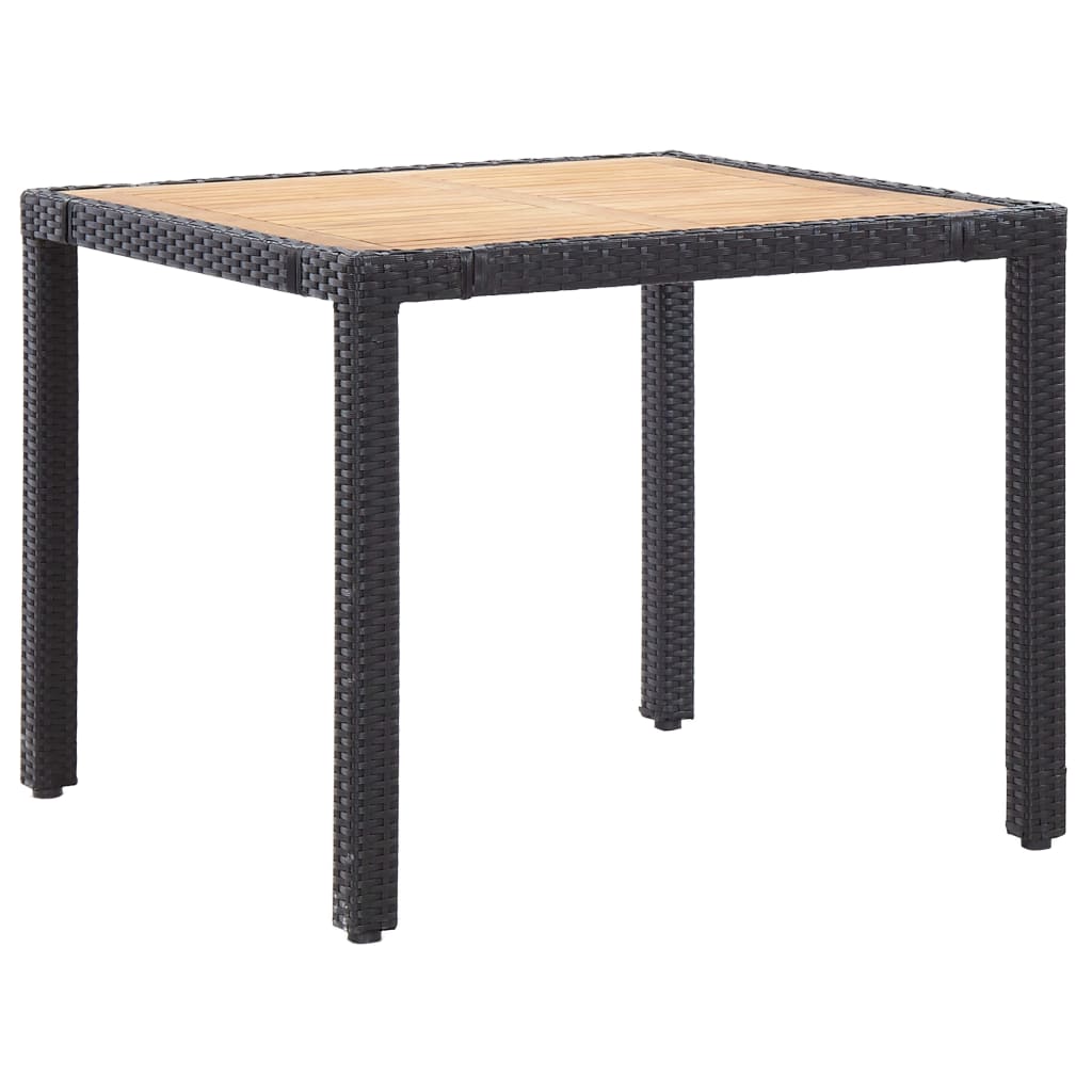 Set de comedor de jardín 5 pzas y cojines ratán sintético negro