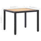 Set de comedor de jardín 5 pzas y cojines ratán sintético negro