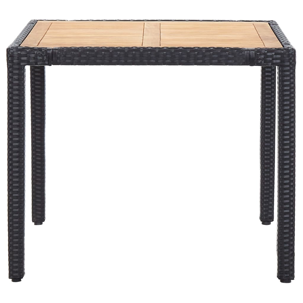 Set de comedor de jardín 5 pzas y cojines ratán sintético negro