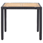 Set de comedor de jardín 5 pzas y cojines ratán sintético negro