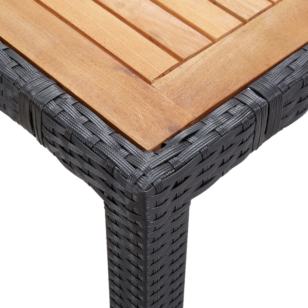 Set de comedor de jardín 5 pzas y cojines ratán sintético negro