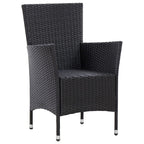 Set de comedor de jardín 5 pzas y cojines ratán sintético negro