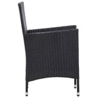Set de comedor de jardín 5 pzas y cojines ratán sintético negro