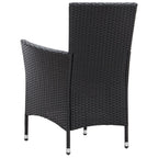 Set de comedor de jardín 5 pzas y cojines ratán sintético negro