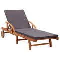Tumbona con cojín madera maciza de acacia