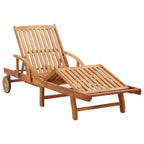 Tumbona con cojín madera maciza de acacia