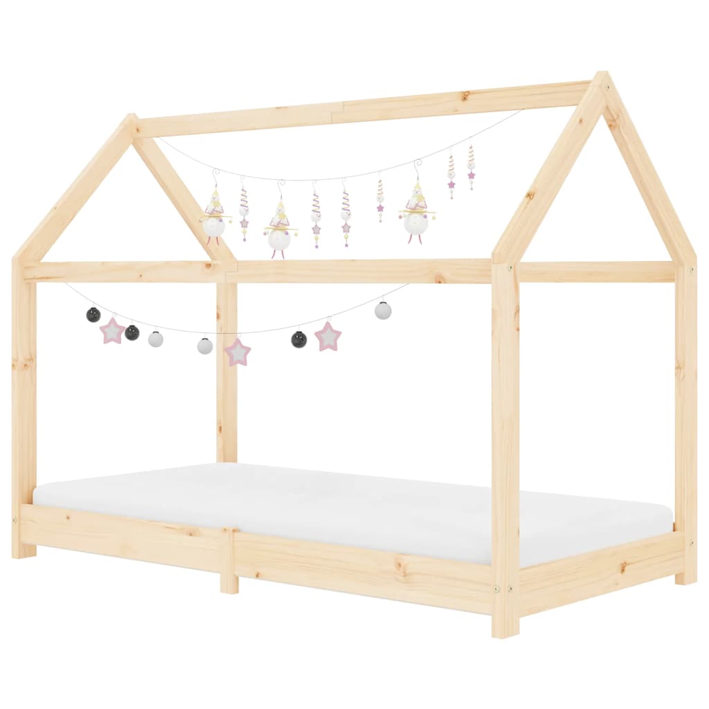 Estructura de cama infantil de madera maciza de pino 70x140 cm