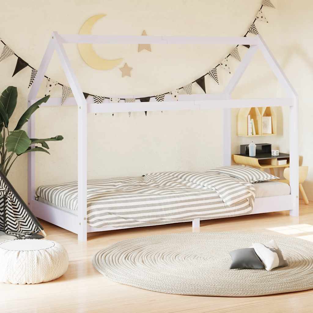 Estructura de cama infantil de madera maciza de pino 70x140 cm