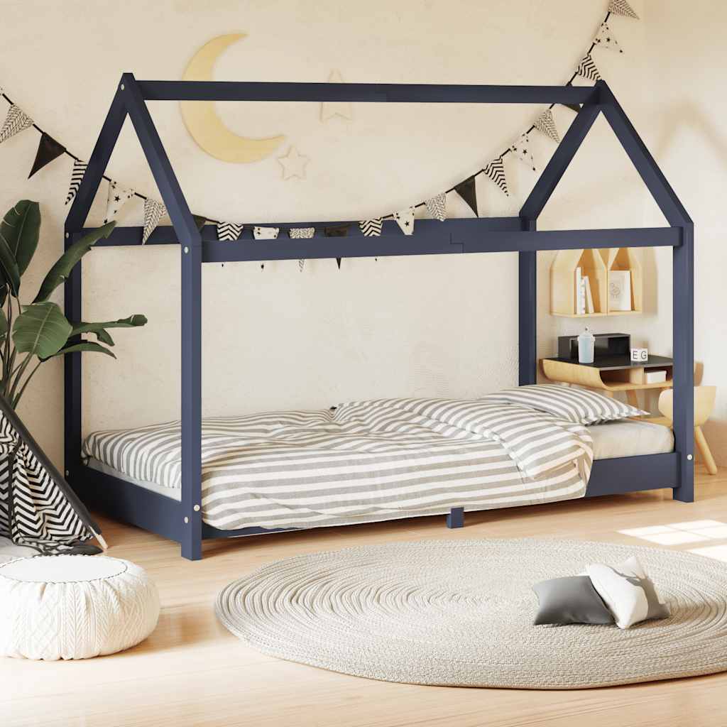Estructura de cama infantil de madera maciza de pino 70x140 cm