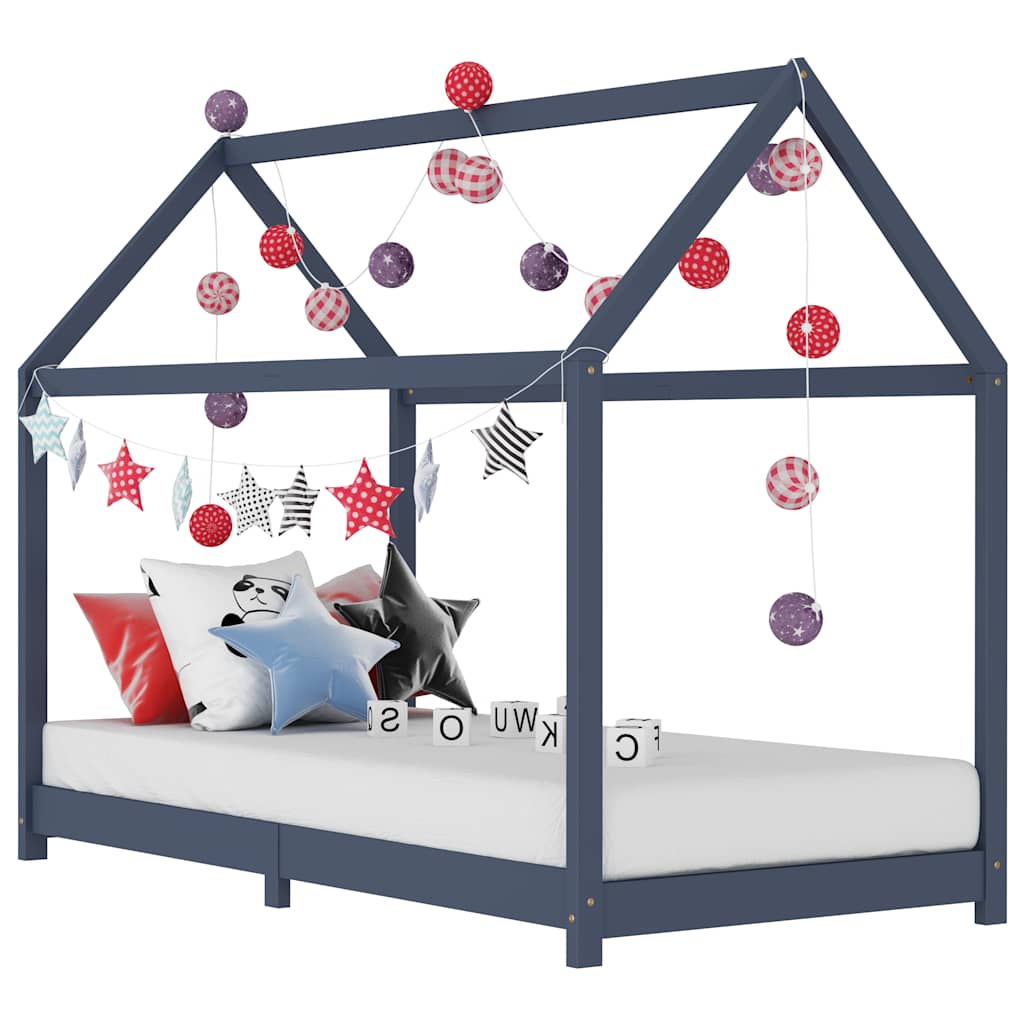 Estructura de cama infantil de madera maciza de pino 70x140 cm