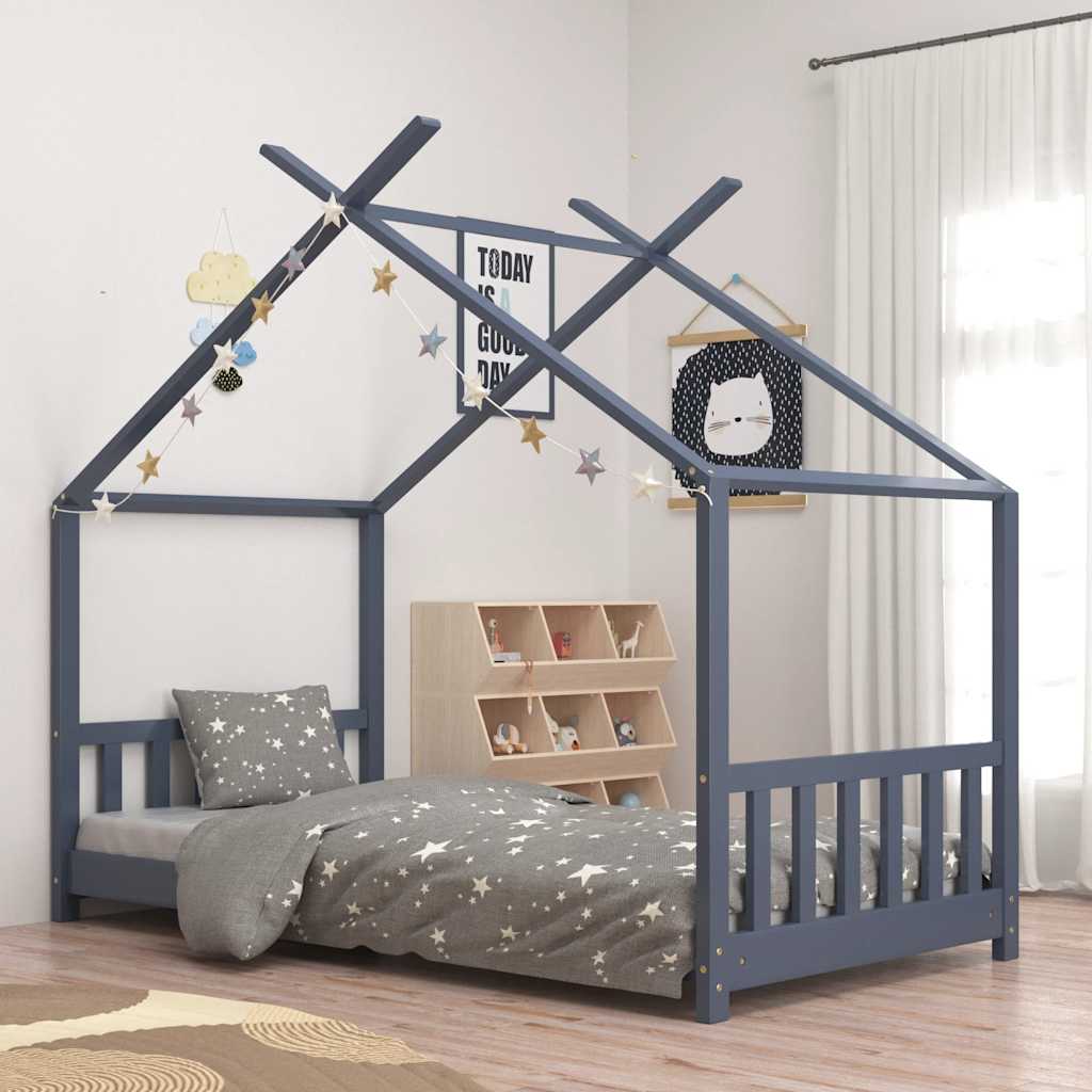 Estructura de cama de niños madera de pino blanco 2x(80x160) cm
