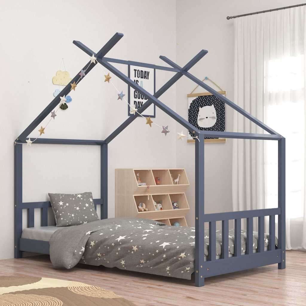 Estructura de cama de niños madera de pino blanco 2x(80x160) cm