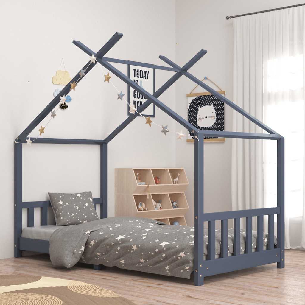 Estructura de cama de niños madera de pino blanco 2x(80x160) cm