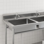Fregadero de cocina con doble seno acero inoxidable
