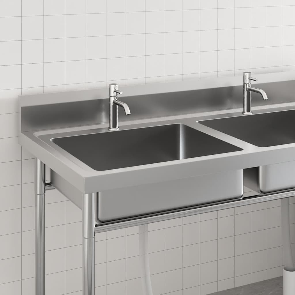 Fregadero de cocina con doble seno acero inoxidable