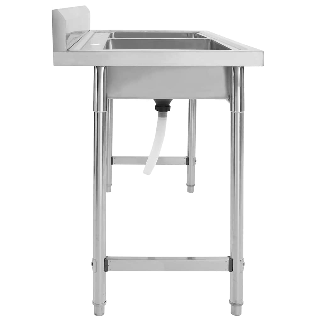 Fregadero de cocina con doble seno acero inoxidable