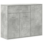 Aparador de madera contrachapada gris hormigón 88x30x70 cm