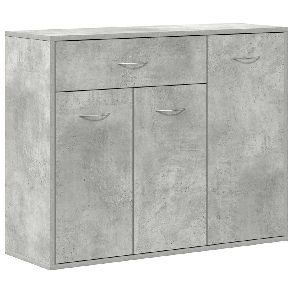 Aparador de madera contrachapada gris hormigón 88x30x70 cm