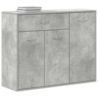 Aparador de madera contrachapada gris hormigón 88x30x70 cm