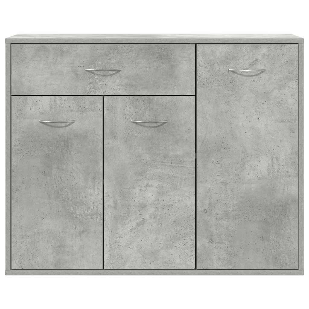 Aparador de madera contrachapada gris hormigón 88x30x70 cm