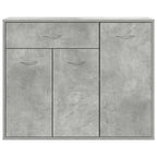 Aparador de madera contrachapada gris hormigón 88x30x70 cm
