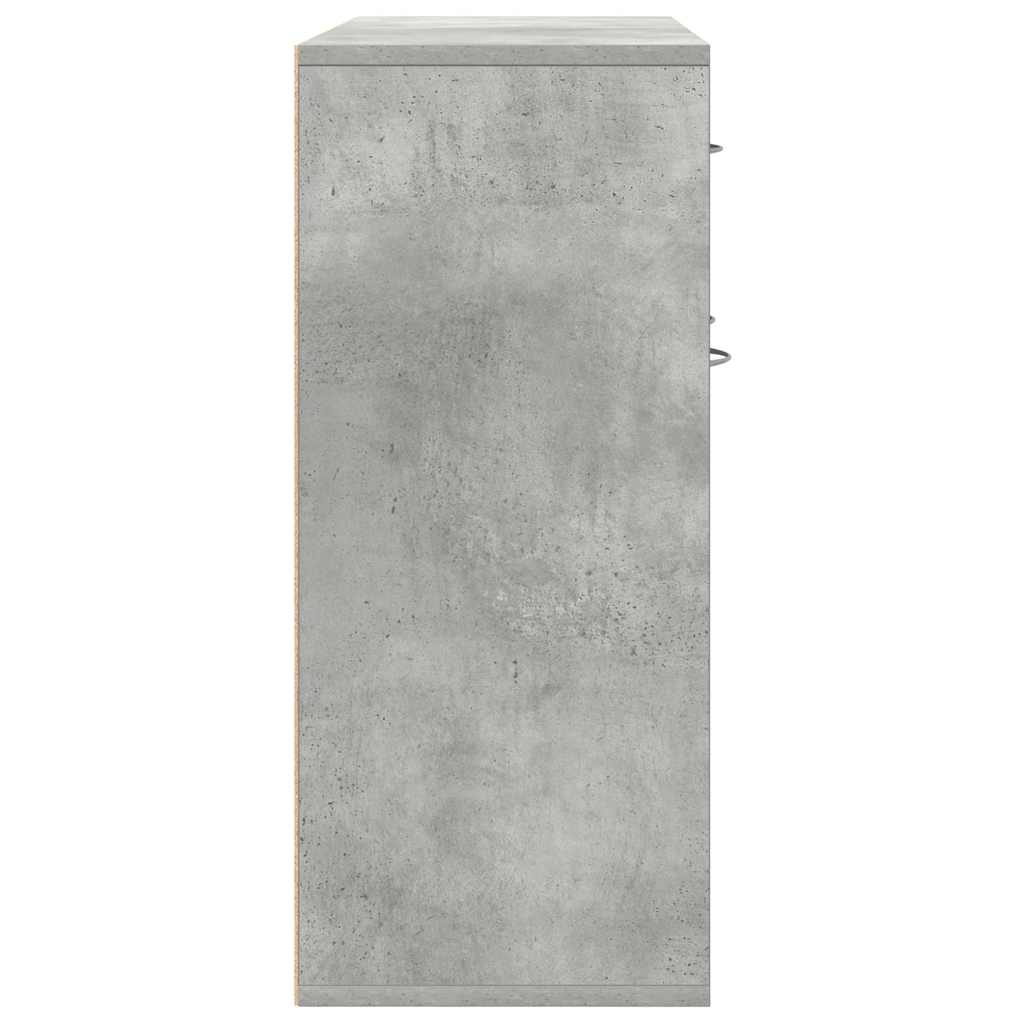 Aparador de madera contrachapada gris hormigón 88x30x70 cm