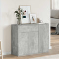 Aparador de madera contrachapada gris hormigón 88x30x70 cm