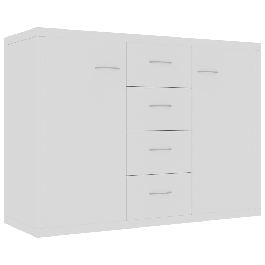 Aparador de madera contrachapada blanco 88x30x65 cm